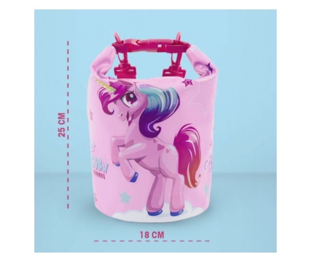 Geantă de plajă impermeabilă, pentru copii, model unicorn, 25x18 cm, Perletti, 5l - 2
