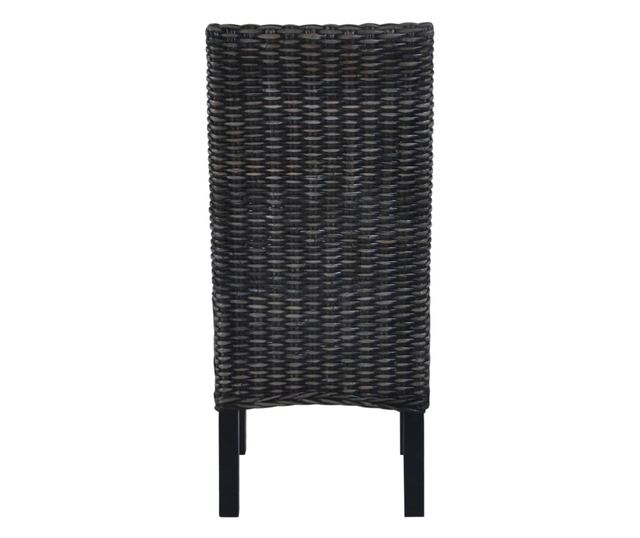 Kuhinjske stolice, 2 kom., crna, Kubu ratan i mango drvo