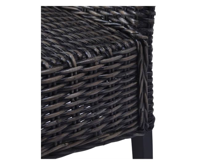 Kuhinjske stolice, 2 kom., crna, Kubu ratan i mango drvo