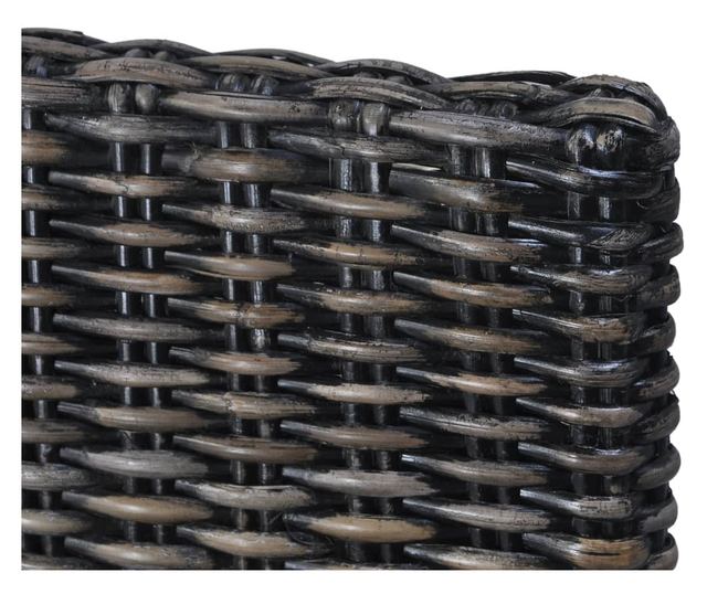 Kuhinjske stolice, 2 kom., crna, Kubu ratan i mango drvo