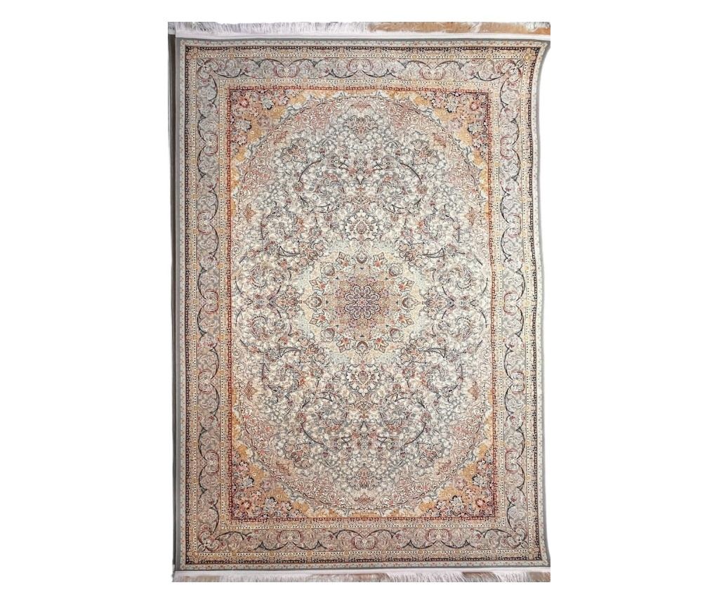 Béžový koberec s klasickým designem 80x150 cm hedvábí a bavlna do obývacího pokoje - 2