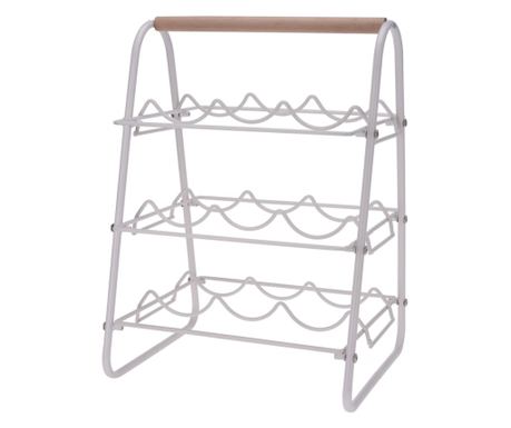 Suport 9 sticle vin Home&Styling Collection, μεταλλικό, 33x29x46 εκ., alb/maro