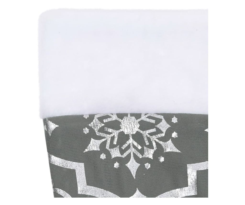 Suknja za božićno drvce s čarapom, siva, 122 cm, tkanina - 6