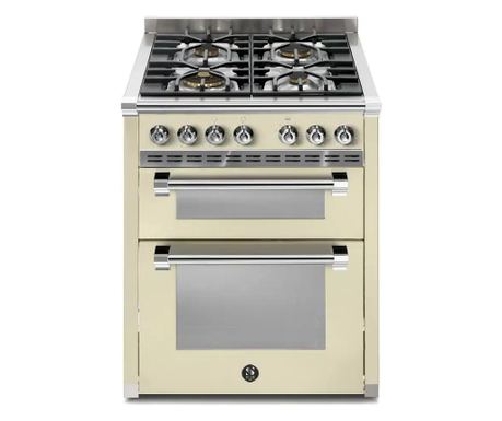 Газова печка, Steel Cucine, 70 см, 4 горелки, 2 фурни, колекция Ascot, крема