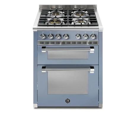 Готварска печка, Steel Cucine, 70 cm, 4 горелки, 2 фурни, колекция Ascot, синьо