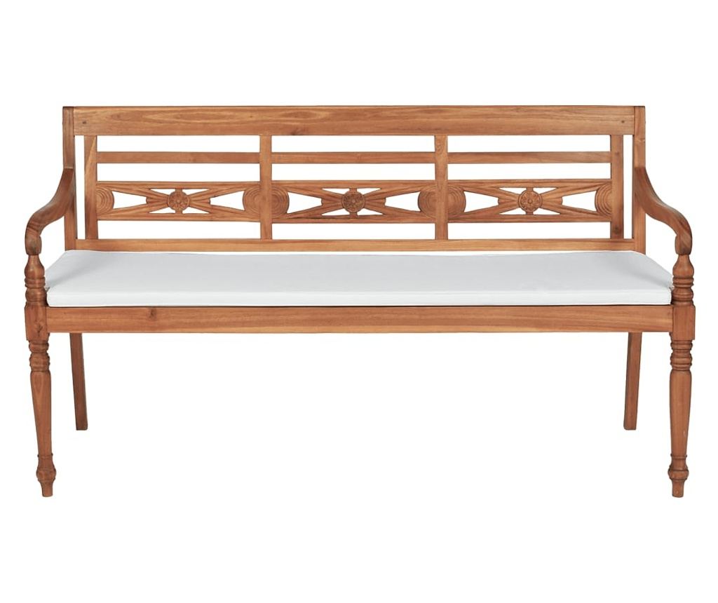 Klupe Batavia s jastucima, 150 cm, tikovina - 2