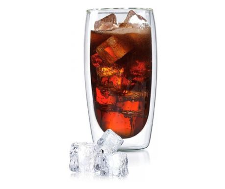 Set 2 pahare Latte Macchiato Vivo, sticla borosilicata, pereti dubli, 350 ml