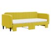 Daybed με επέκταση και στρώμα, Κίτρινο, 80x200 εκ., Βελούδο thumbnail 3