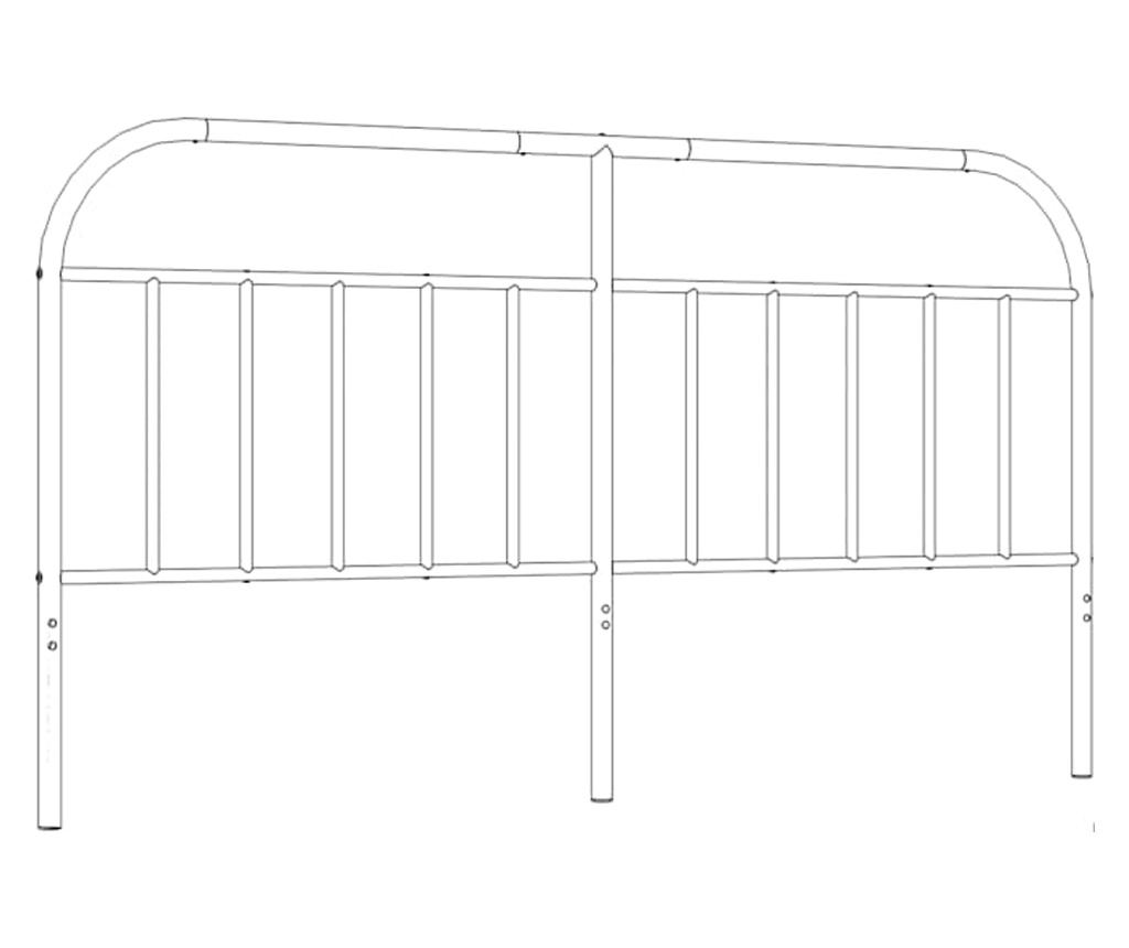 Metalni uzglavlje kreveta, bijelo, 180 cm - 7