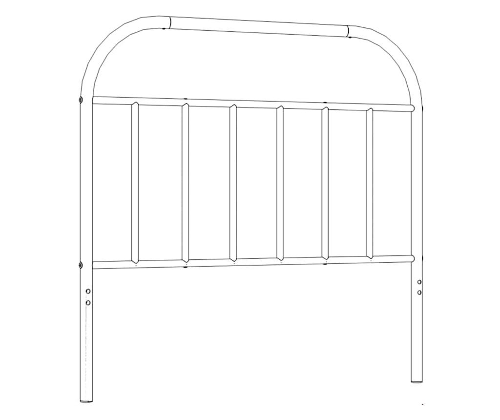 Metalni uzglavlje kreveta, bijelo, 100 cm - 7