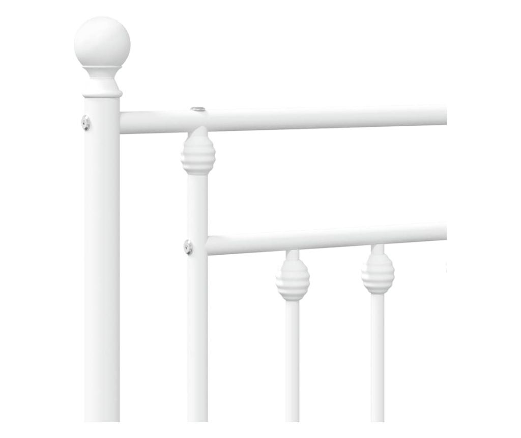 Metalni uzglavlje za krevet, bijelo, 180 cm - 6