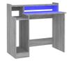 Γραφείο με Φώτα LED, Sonoma Grey, 97x90x45 cm, Επεξεργασμένη Ξυλεία thumbnail 2