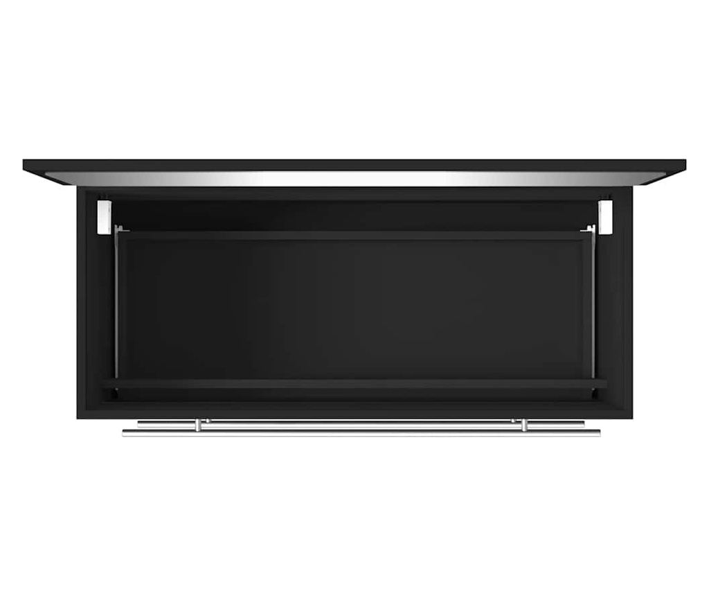 Frdszobaszekrny tkrrel, fekete, feldolgozott fa - 8