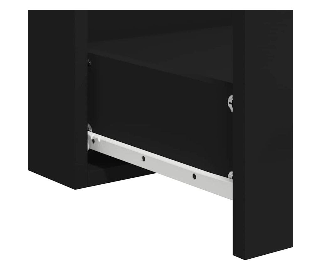 Frdszobaszekrny tkrrel, fekete, feldolgozott fa - 9