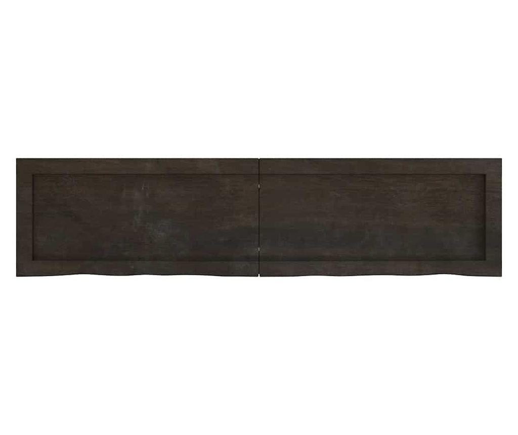 Sötétszürke Falipolc 120x30x4 cm Tömör Kezelt Tölgyfa - 3