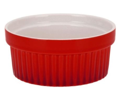 Sada 2 ks ramekin Excellent Houseware, porcelán, 9x5 cm, červená/bílá