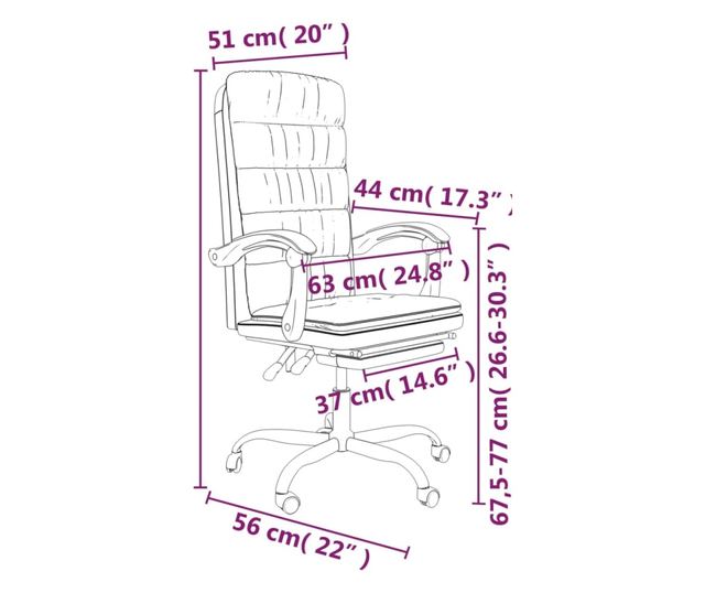 Регулируем офис стол, черен, кадифе