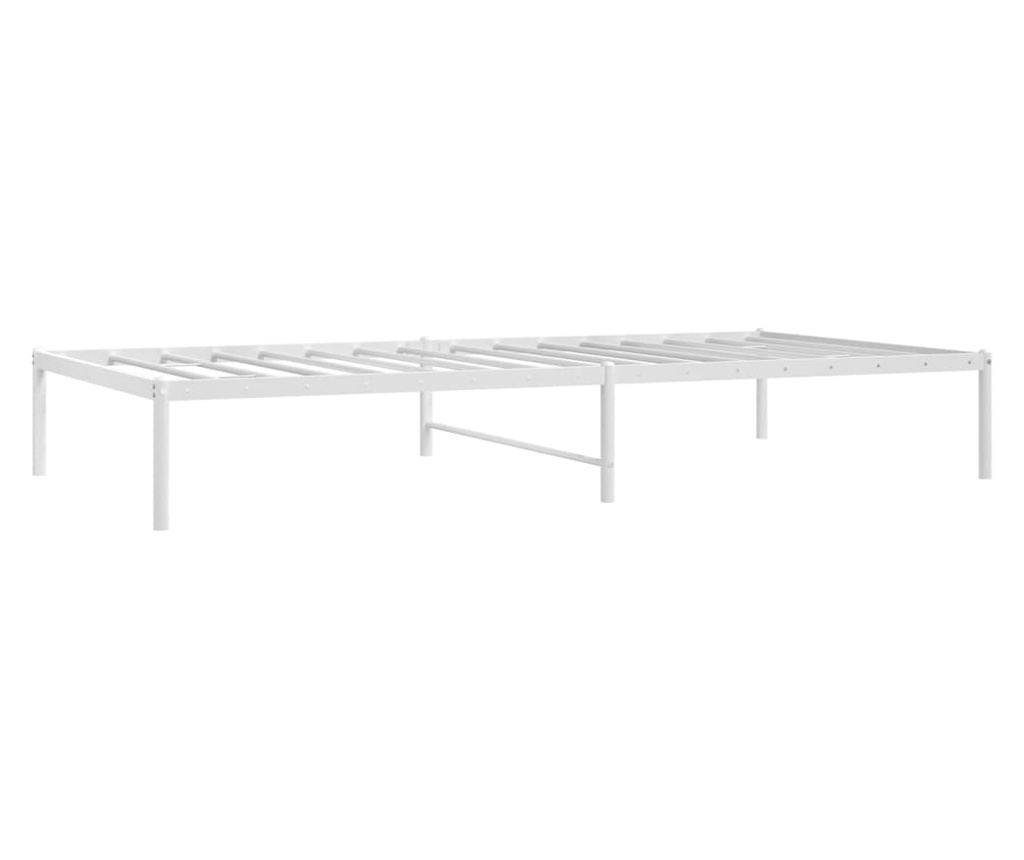 Cadru pat metalic, alb, 100x200 cm - 3