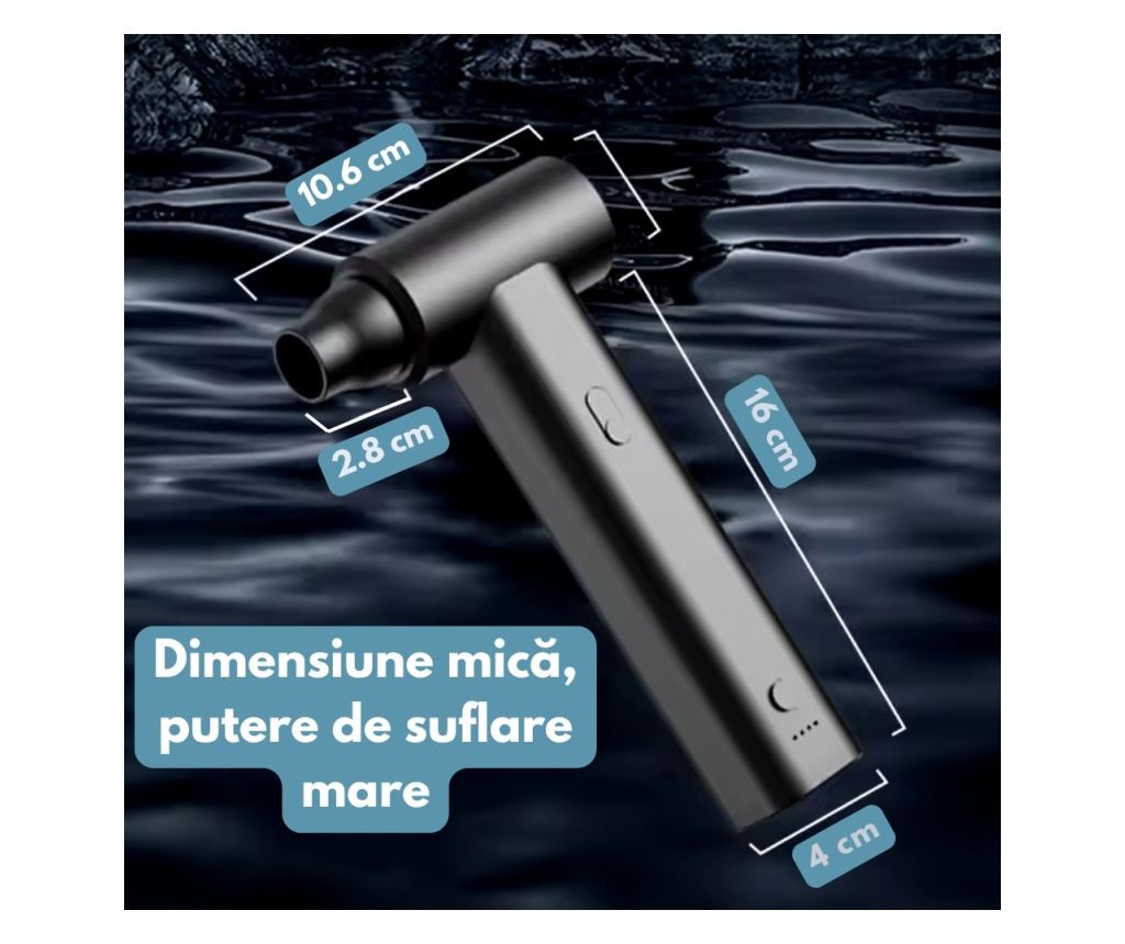Suflanta Aer, Baterie 2000mAh *4, 6 Accesorii, Portabil, Negru - Experienta Definitiva in Curatenie cu Tehnologie Avansata - 6