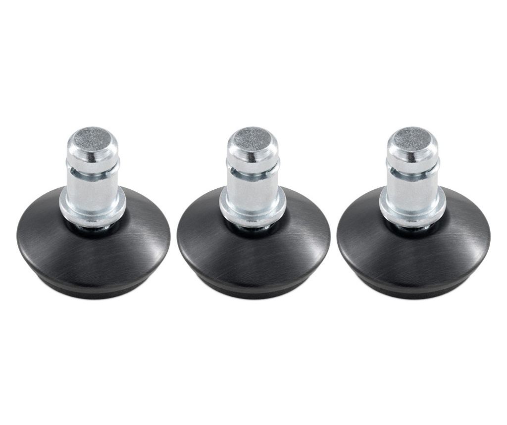 Комплект от 5 крака за офис стол 11 мм прът, Kwmobile, черен, стомана, 56094.06 - 2