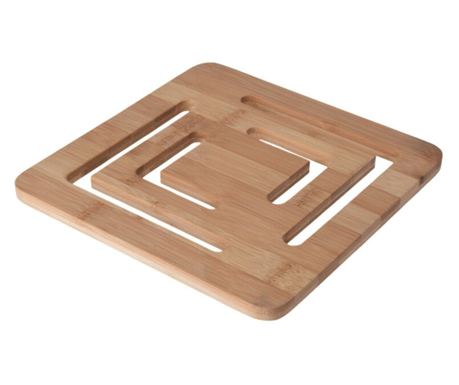 Odlična hišna bambusova podloga za vroče posode – 20x20x1 cm