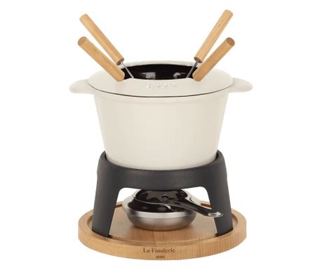 La Fonderie 1890 fondue szett, H.Koenig - Mont Joly, krémszín