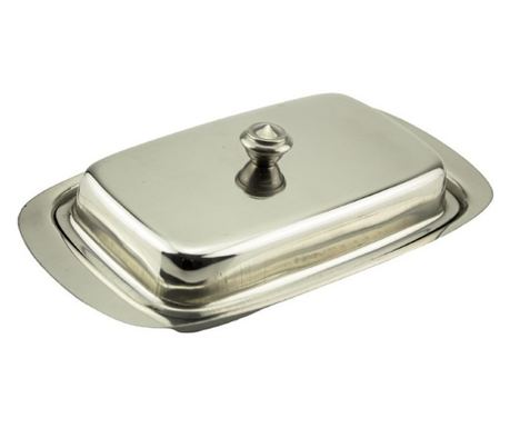 Rozsdamentes acél vajasdoboz 20x11x6,5 cm