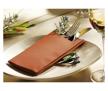 Servetele cu BUZUNAR pentru tacamuri - Linclass Bronze (Bronz) / 40 x 40 cm / 75 buc