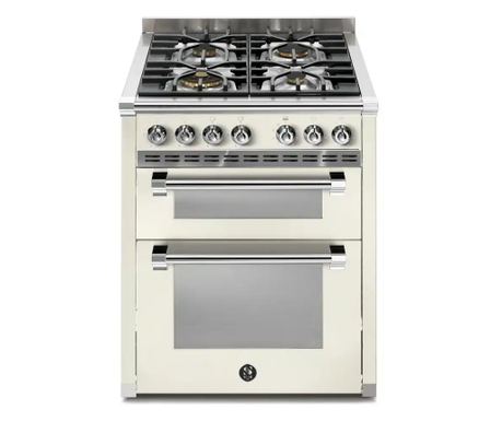 Газова печка, Steel Cucine, 70 см, 4 горелки, 2 фурни, колекция Ascot, слонова кост