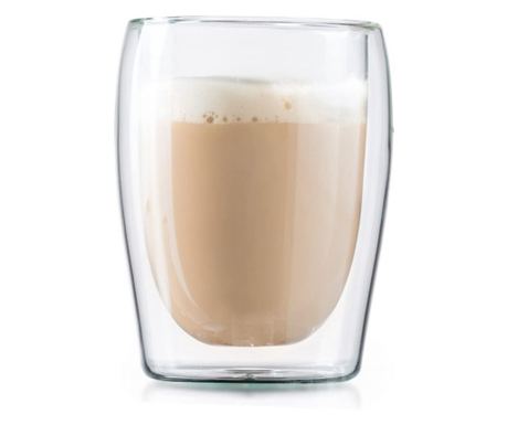 2 darabos Vivo Cappuccino pohár szett, boroszilikát üveg, dupla falú, 300 ml
