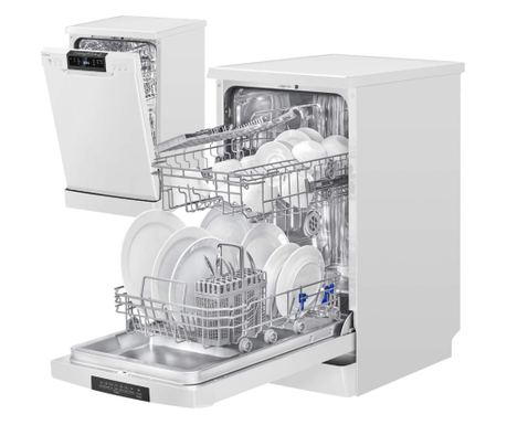 Съдомиялна Bomann, GSP7418W, ширина 45 см, 10 комплекта, 7 програми, Еко режим, отложен старт, режим на предварително изплакване