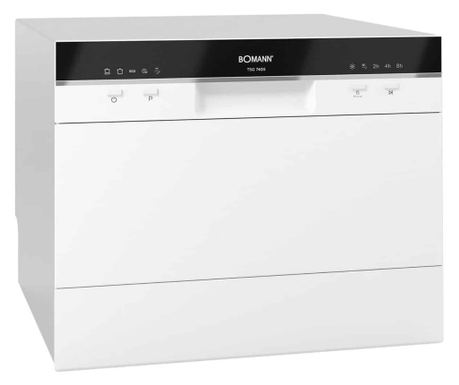 Mini mosogatógép, Bomann, TSG7405W, 6 tányér, 55 cm, fehér