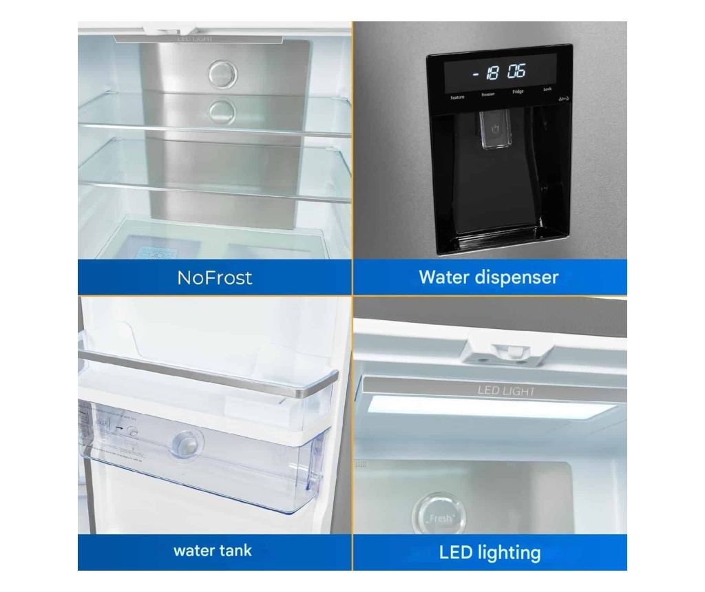 Frigider side by side, Exquisit, French Door, cu dispenser de apa