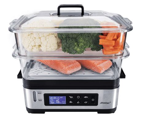 Aparat de gătit cu aburi, Steba Germany, 1200 W, inox