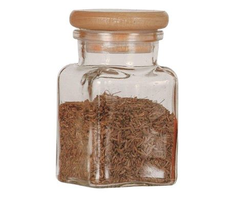 Стъклен буркан, С дървен капак, 150 мл