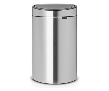 Brabantia Touch Bin New 650532, 40 l, Închidere silențioasă și lină, Spate plat, Oțel inoxidabil/mat