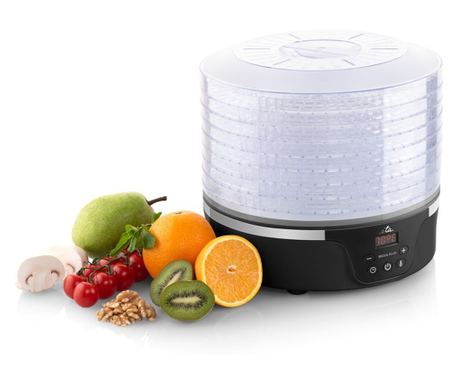 Deshidrator de alimente ETA Secca Plus 8301 90000, 380 W, 8 niveluri, 35-70 °C, afisaj LED, negru