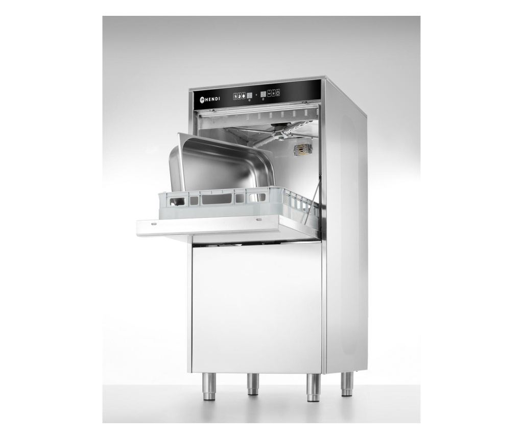 Masina de spalat vase, 50x60, electronica, cu dozator de detergent si pompa de scurgere, 400V, HENDI, 400V/7100W, 595x730x(H)134 - 2