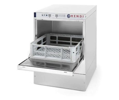 Hendi profesionalni stroj za pranje posuđa 40 x 40 nehrđajući čelik 3 ciklusa pranja 470x510(+320)x(V)710 mm 2.8 kW