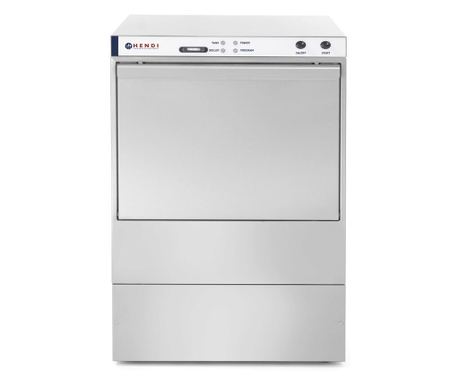 Hendi K 50 Profesionalni stroj za pranje posuđa s pumpom za deterdžent, 50 x 50 elektromehanička kontrola, 400 W, nehrđajući čel