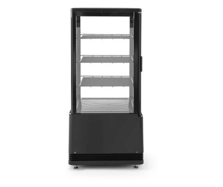 Vitrina rece pt prezentare, Negru, 68 lt, interval temp 2-6 gr C, 170 W, 3 rafturi reglabile pe inaltime, ARKTIC by Hendi, 452x4