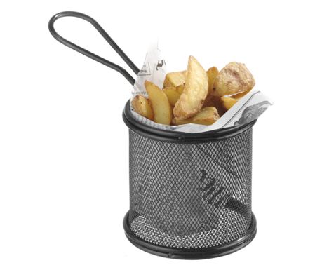 Cos servire tip mini-fry, pentru servire snacks , cartofi prajiti, inox, 90x90x(h)90 mm, Hendi