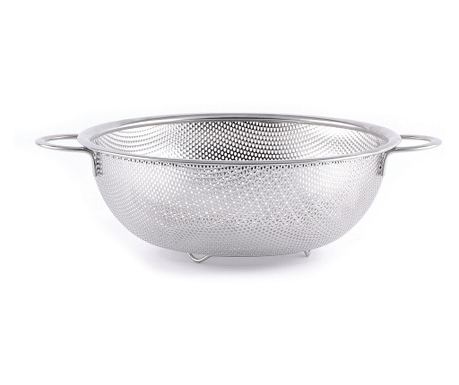 Colander Hendi, otel inoxidabil, cu baza si 2 manere, perforat, 285x(H)115 mm