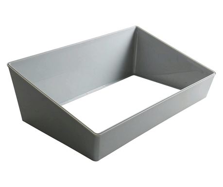 Sivi držač za pribor za jelo 530x325x(V)150 mm, 6 odjeljaka, polipropilen