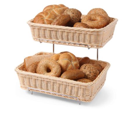 Set od 2 košare za kruh s kromiranom potporom (360x280x(V)90 mm)