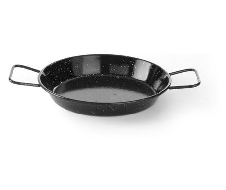 Posuda za paellu s 2 ručke, emajlirani čelik, promjer 24 cm x visina 4 cm, Hendi, pogodna i za posluživanje