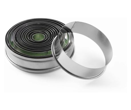 Set 14 okroglih modelčkov za pecivo/piškote, Hendi, premeri 21-112 mm
