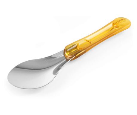 Lingura servire inghetata, inox, Hendi, maner Tritan galben, lungime 26 cm