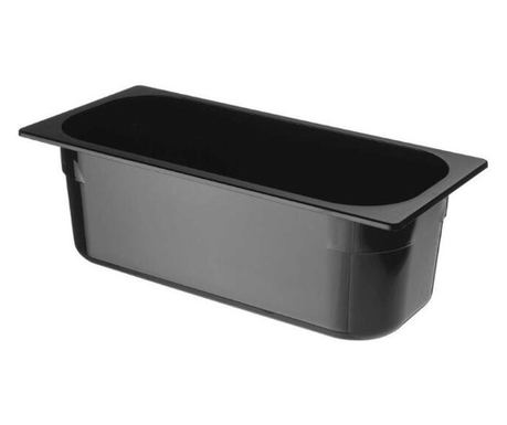 Profesionalna Gastronorm polikarbonatna posuda za sladoled, 5 litara, 360x165x(v)120 mm, crna