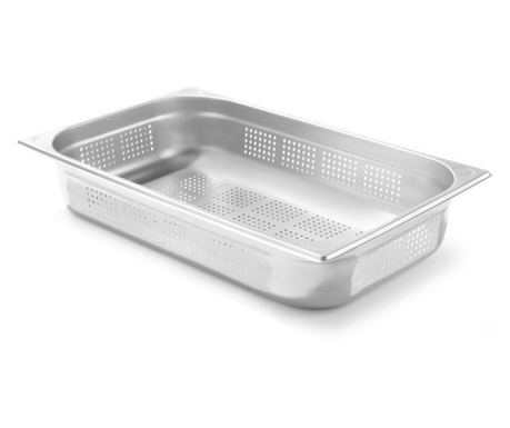 Gastronorm GN 1/1 perforirana posoda, 530x325x(V)100 mm, 13,2 l, nerjaveče jeklo, Hendi Kitchen Line